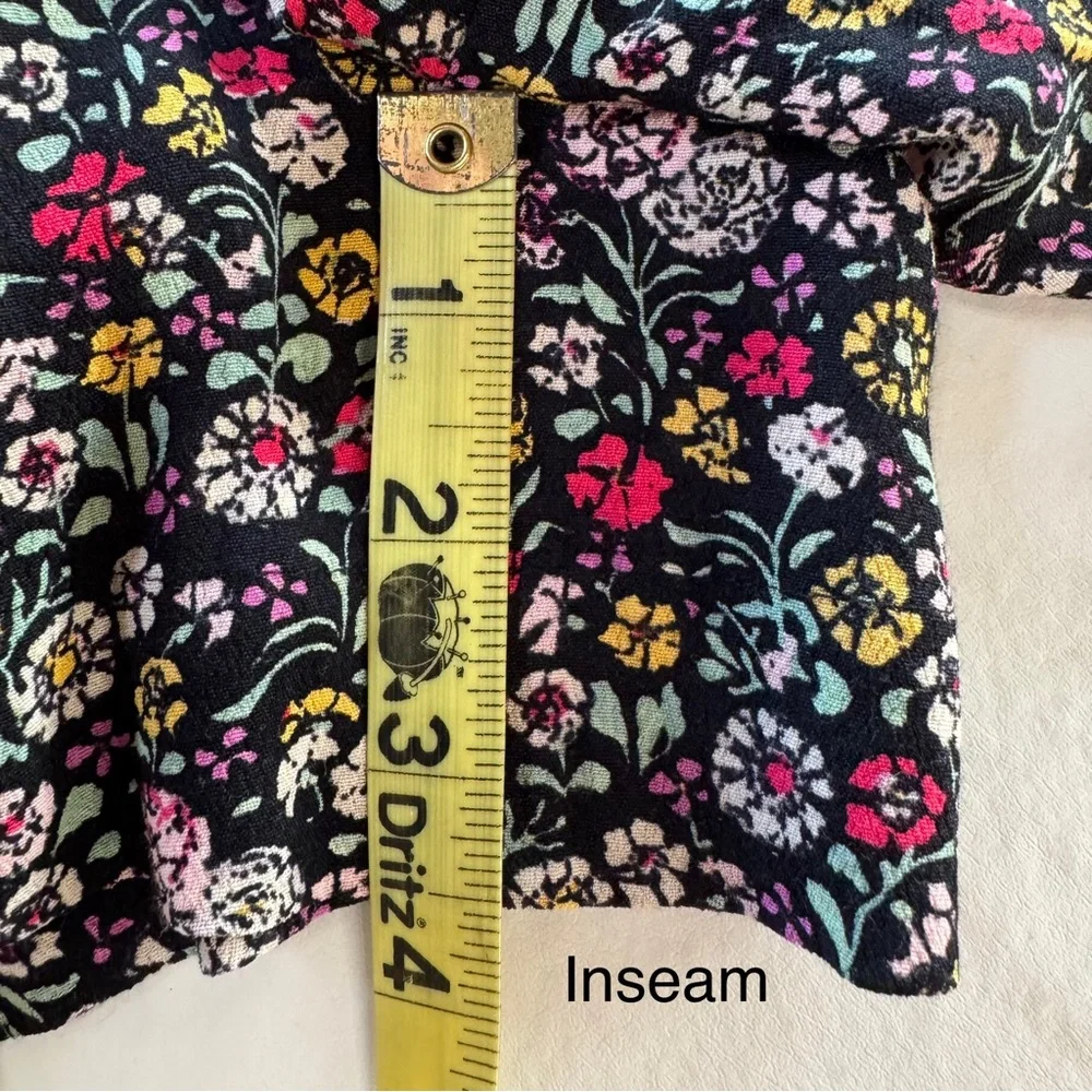 LOFT Floral Long Sleeve Lightweight Romper with Pockets (XS)